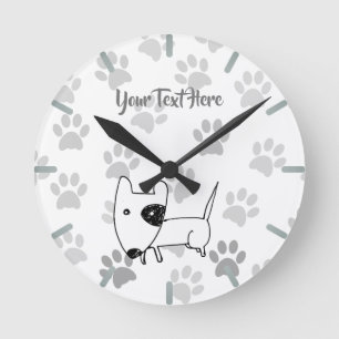 Horloge Ronde Cute English Bull Terrier