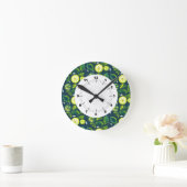 Horloge Ronde Cute Fraîche Citron Citrus Doodle Jaune Bleu (Maison)