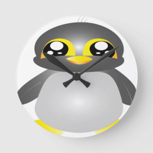 Horloge Ronde cute funny penguin animal