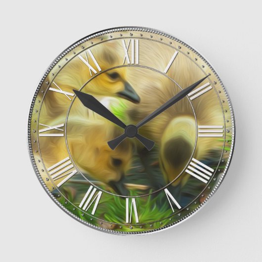 Horloge Ronde Cute Gosling (Recto)