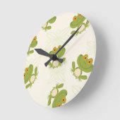Horloge Ronde Cute Green Frog (Angle)