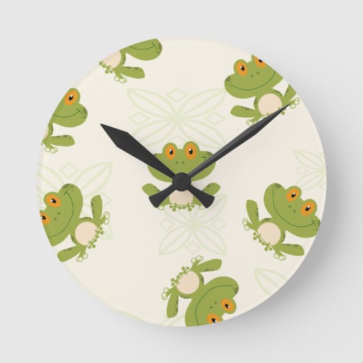 Horloge Ronde Cute Green Frog (Recto)