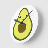 Horloge Ronde Cute Kawaii Avocado (Angle)