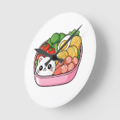 Horloge Ronde Cute Kawaii Cat Bento Box (Angle)