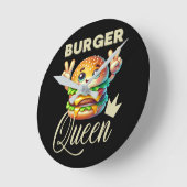 Horloge Ronde Cute Kawaii Hamburger (Angle)