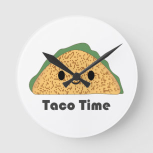 Horloge Ronde Cute Kawaii Taco Time Taco