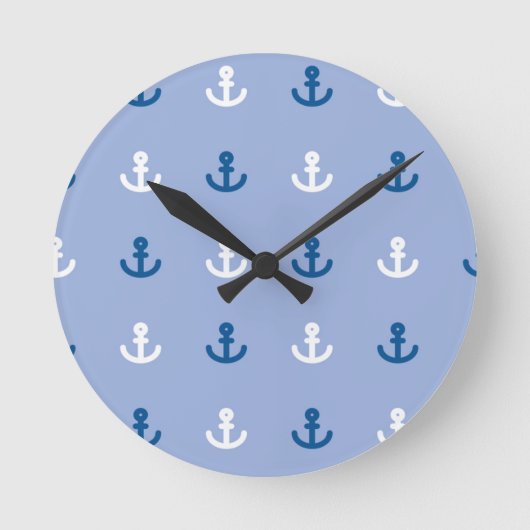 Horloge Ronde Cute Little Anchor Pattern (Recto)