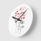 Horloge Ronde Cute Love Couple (Angle)