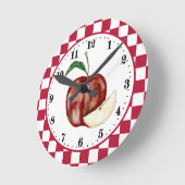 Horloge Ronde Cute Nana's pomme cuisine ajouter nom (Angle)