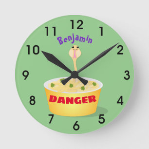 Horloge Ronde Cute noodles snake cartoon illustration humor