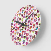 Horloge Ronde Cute owl background (Angle)