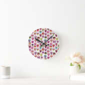 Horloge Ronde Cute owl background (Maison)