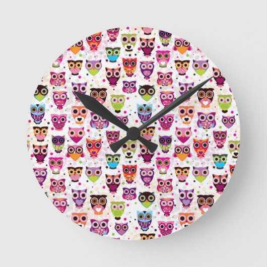 Horloge Ronde Cute owl background (Recto)