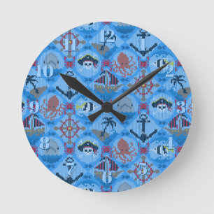 Horloge Ronde Cute Pirate