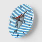 Horloge Ronde Cute Pirate Narwhal (Angle)