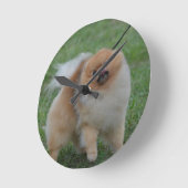 Horloge Ronde Cute Pomeranian (Angle)