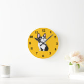 Horloge Ronde Cute Pup, yellow (Maison)