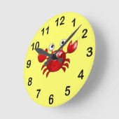Horloge Ronde Cute red crab (Angle)
