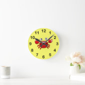 Horloge Ronde Cute red crab (Maison)