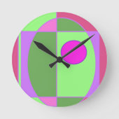 Horloge Ronde Cute Sherell géométrique (Recto)