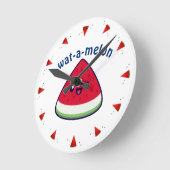Horloge Ronde Cute Smiling Kawaii Watermelon (Angle)