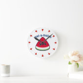 Horloge Ronde Cute Smiling Kawaii Watermelon (Maison)