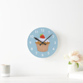 Horloge Ronde Cute Strawberry Bun Blue (Maison)
