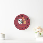 Horloge Ronde Cute sushi riz crevettes amis dessin animé (Maison)