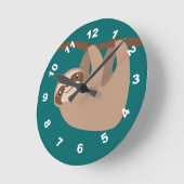Horloge Ronde Cute Three-Toed Sloth (Angle)