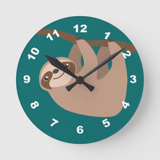Horloge Ronde Cute Three-Toed Sloth (Recto)