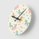 Horloge Ronde Cute Unicorn (Angle)