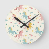 Horloge Ronde Cute Unicorn (Recto)