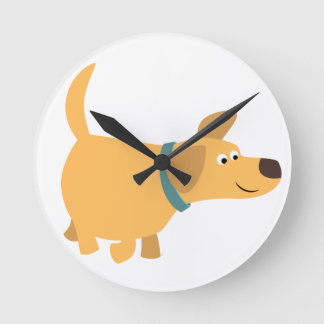 Horloge Ronde Cute Yellow Labrador Wall Clock