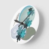 Horloge Ronde Cyan Boho (Angle)