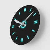 Horloge Ronde Cyan Neon (Angle)