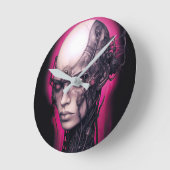 Horloge Ronde Cyborg Cool Ado Pink Neon (Angle)