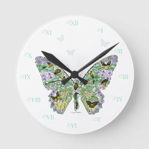 Horloge Ronde Cycle de vie des papillons