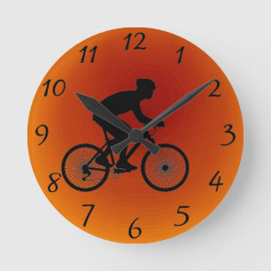 Horloge Ronde Cyclist Round Wall Clock