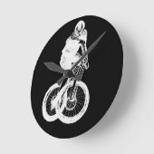 Horloge Ronde CYCLISTE du cycliste MTB BMX de montagne (Angle)