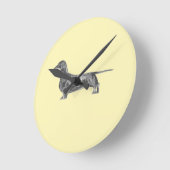 Horloge Ronde Dachshund (Angle)
