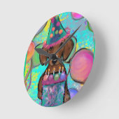 Horloge Ronde Dachshund (Angle)