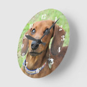 Horloge Ronde Dachshund (Angle)