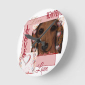 Horloge Ronde Dachshund Rouge (Angle)