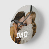 Horloge Ronde Dad Established Modern White Bold Photo (Angle)