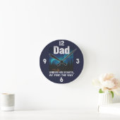 Horloge Ronde Dad Northern Lights Camping Customizable (Maison)
