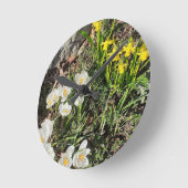 Horloge Ronde Daffodils et Crocus Clock (Angle)