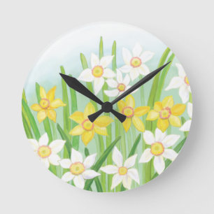 Horloge Ronde Daffodiques de printemps
