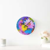 Horloge Ronde Daisy Flower Mix (Maison)