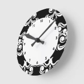 Horloge Ronde Damas Noir Et Blanc (Angle)
