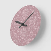 Horloge Ronde Damas violet et blanc (Angle)